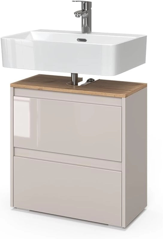 Mobile sottolavabo per bagno Majest, Antracite/Artisan, 60.1 x 62 cm con 2 cassetti