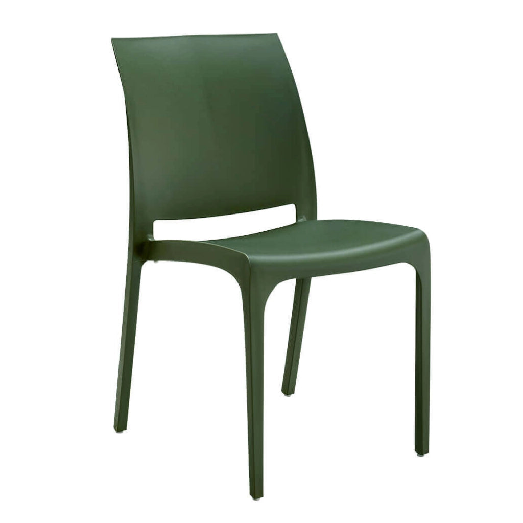 SEDIA VOLGA IN PLASTICA RINFORZATA CON FIBRA DI VETRO COLORE VERDE SCURO