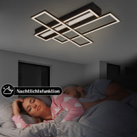 ZMH Lampada da soffitto LED 54W nera dimmerabile con telecomando design per camera letto cucina