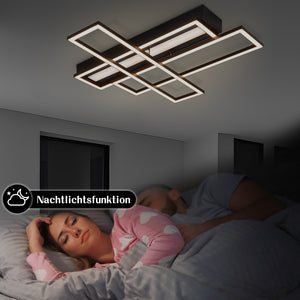 ZMH Lampada da soffitto LED 54W nera dimmerabile con telecomando design per camera letto cucina