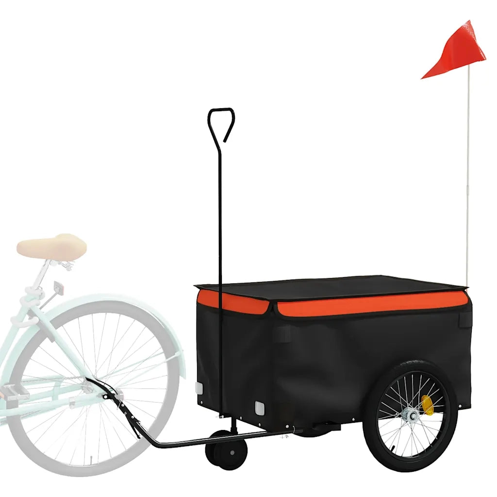 Rimorchio da Bici Nero e Arancione 30 kg in Ferro CFW6722675