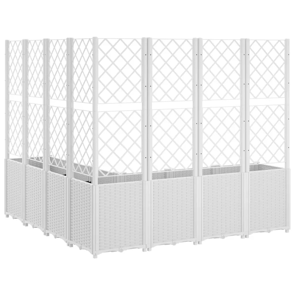 Fioriera da Giardino con Traliccio Bianco 160x160x140 cm in PP 367884