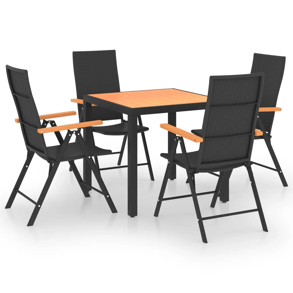 Set da Pranzo da Giardino 5 pz Nero e Marrone cod mxl 56008