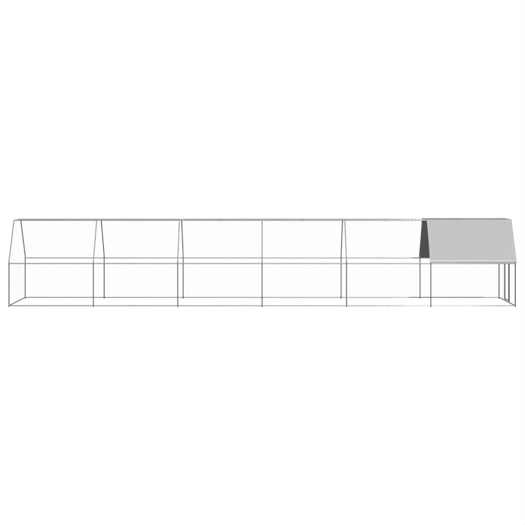Pollaio da Esterno 2x12x2 m in Acciaio Zincato 3089323