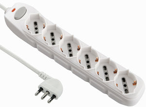 Multipresa Univ. 6Posti + Cavo Bianca - Electraline