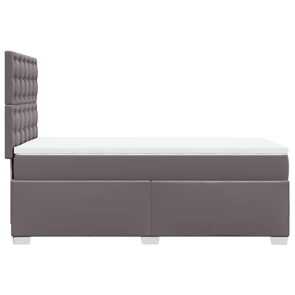 Giroletto a Molle con Materasso Grigio 100x200 cm in Similpelle