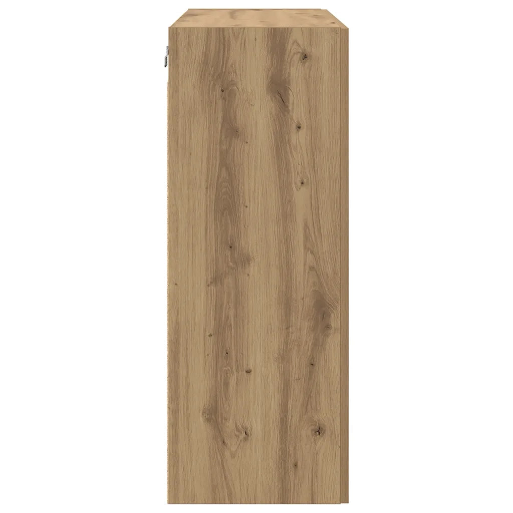 Armadietto Pensile a Parete Rovere Artigianale 69,5x34x90 cm 857044