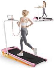 Tapis roulant domestico, Tapis roulant elettrico pieghevole  3 in 1, 2,5 HP, compatto portatile sottobanco, 8 km/h, display LED, 120 kg