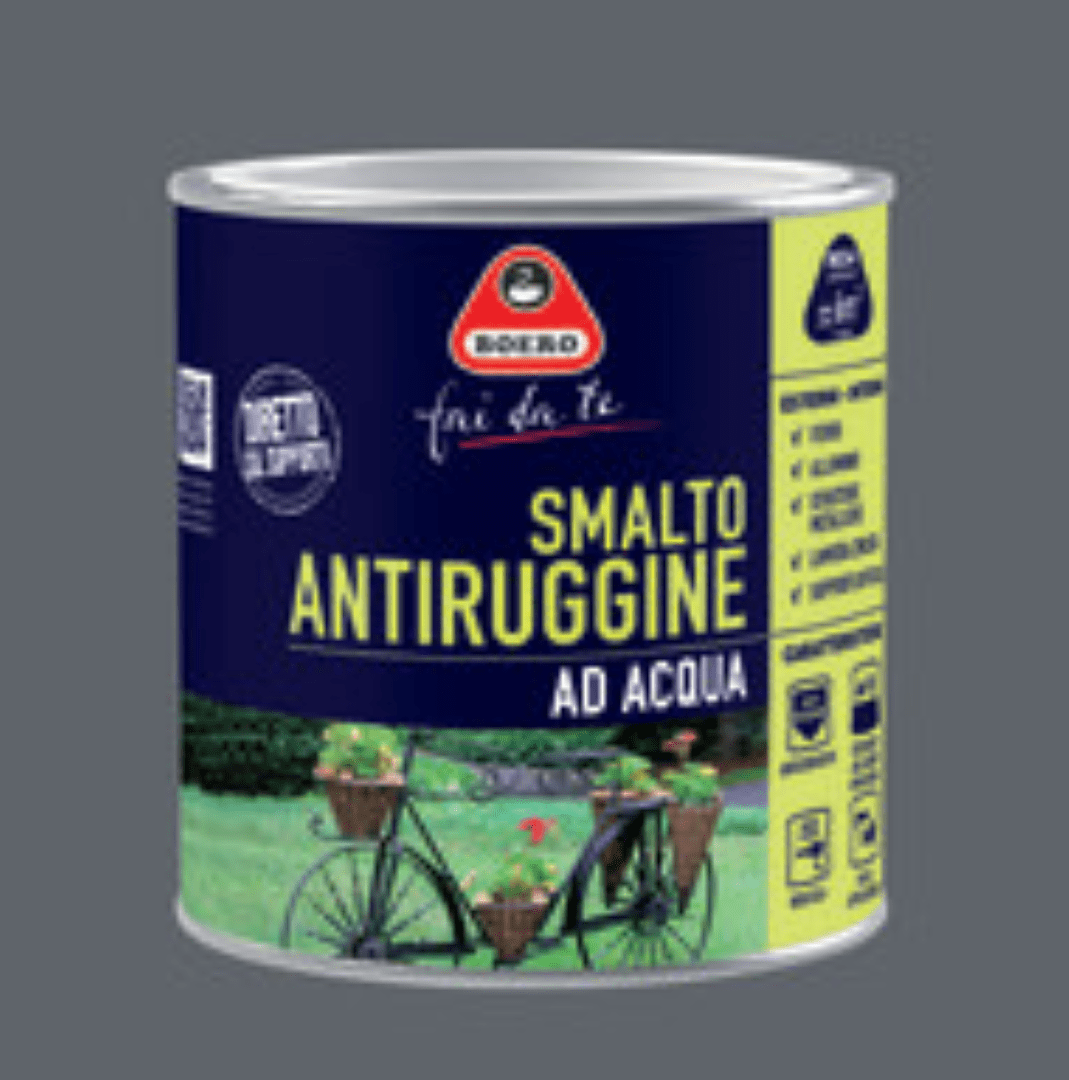 Ferro Smalto Ferro Antiruggine Grigio Satinato 0,5 Litri - Boero