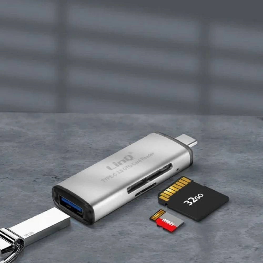 Trade Shop - Lettore Schede Sd/micro-sd Connettore Type-c Funzione Otg Con Usb Femmina Tpc516 -