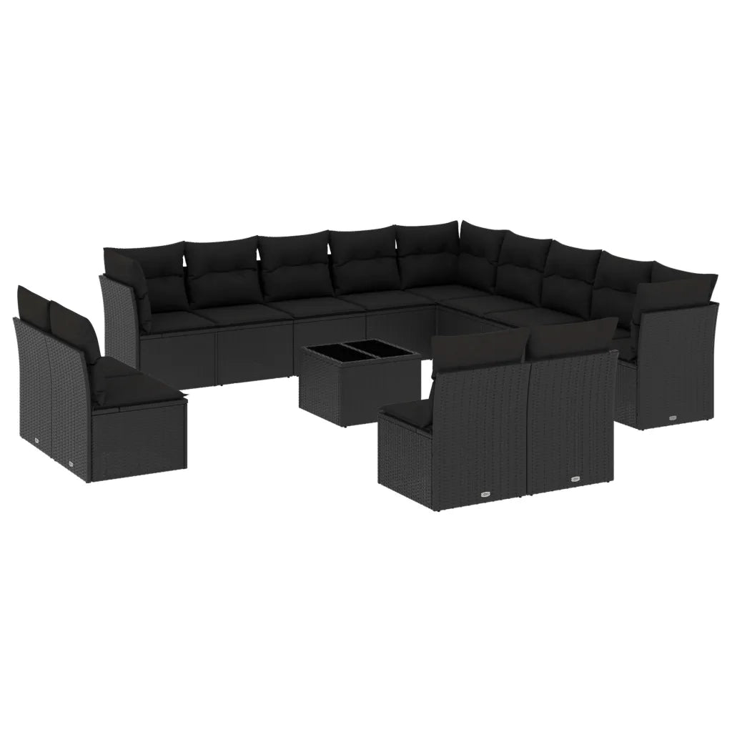 Set Divani da Giardino 14pz con Cuscini in Polyrattan Nerocod mxl 87376