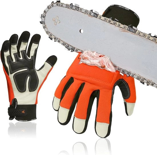 Manichini da lavoro per boscaioli con pelle di cuoio protettiva a 12 strati touchscreen - Manichini da lavoro a catena con zaag