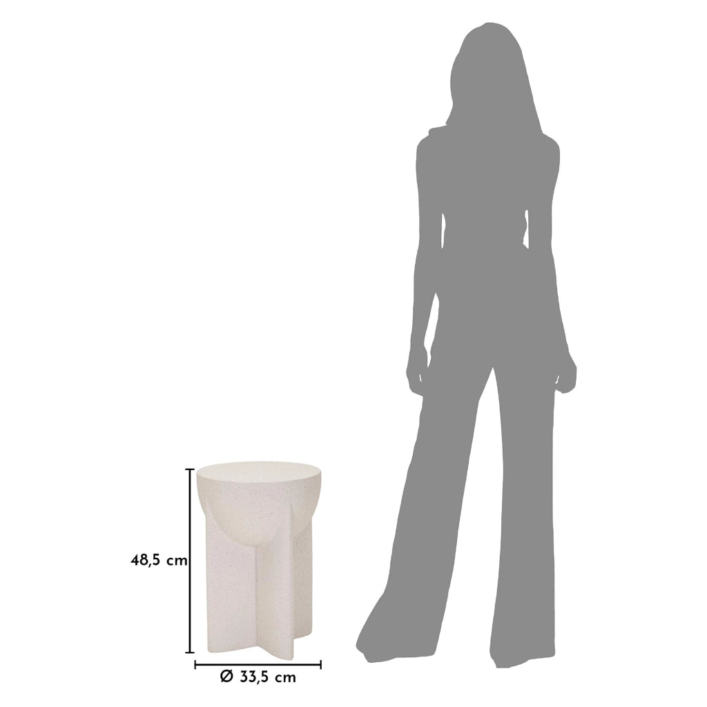 Galeli, Tavolino da Salotto Adatto per Indoor/outdoor, 41x56x41h cm Bianco Marmo