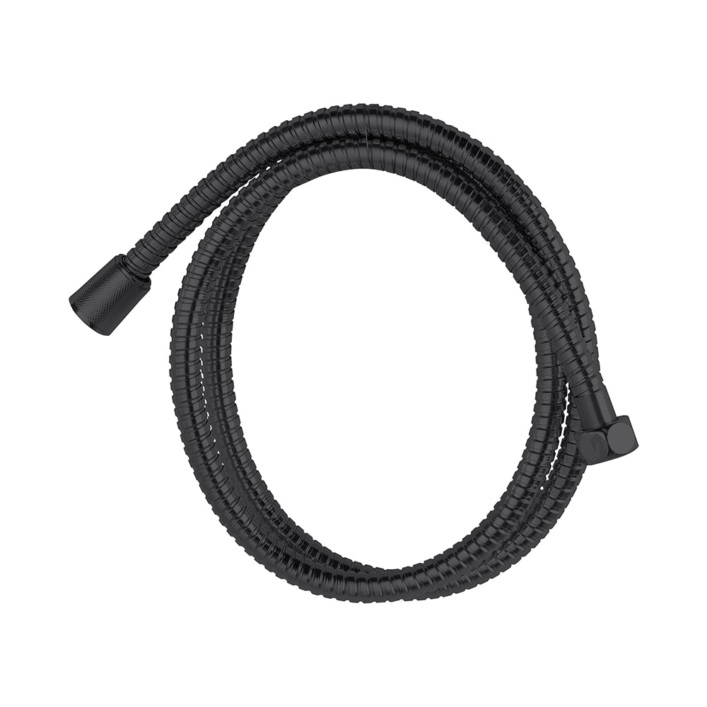 Set doccia York nero opaco con miscelatore, braccio 30 cm, soffione 25cm e kit con doccino, flessibile e presa acqua