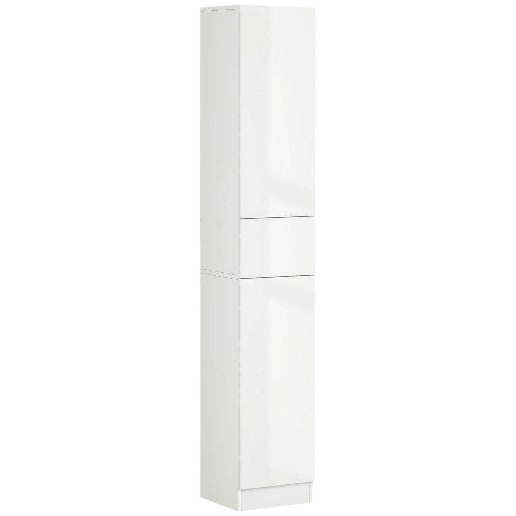 Colonna Bagno con Cassetto e Ripiani Aperti ¨C zephmum ¨C 30x28x170 cm Bianco