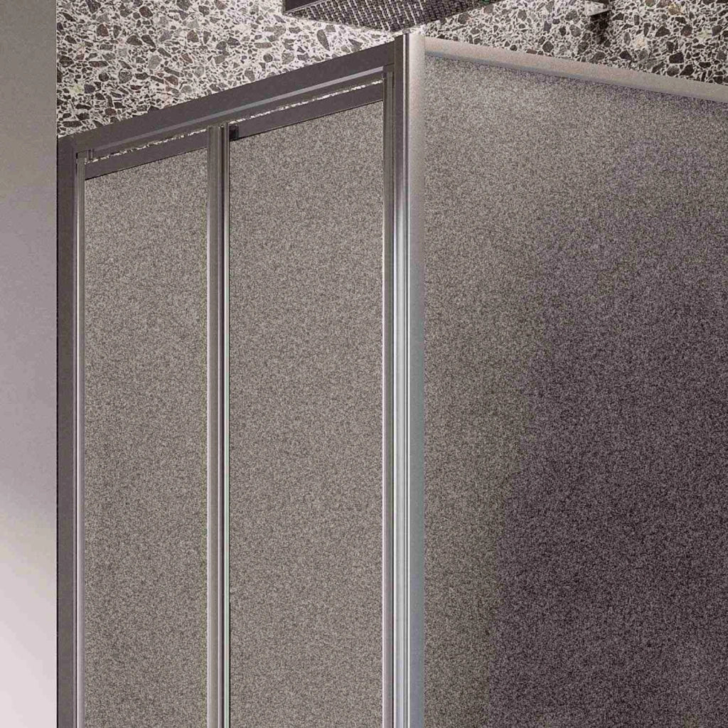 Box Doccia Angolare 75x75CM H185 Cristallo Stampato C Fisso+Saloon 2 Ante Battente 75 mod. Clint