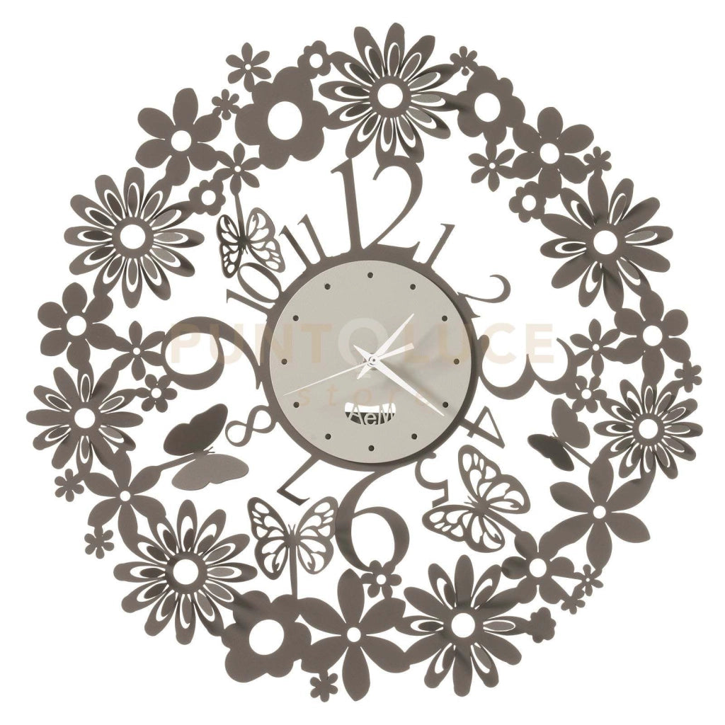 Orologio da parete di design Margherite Fango e avorio