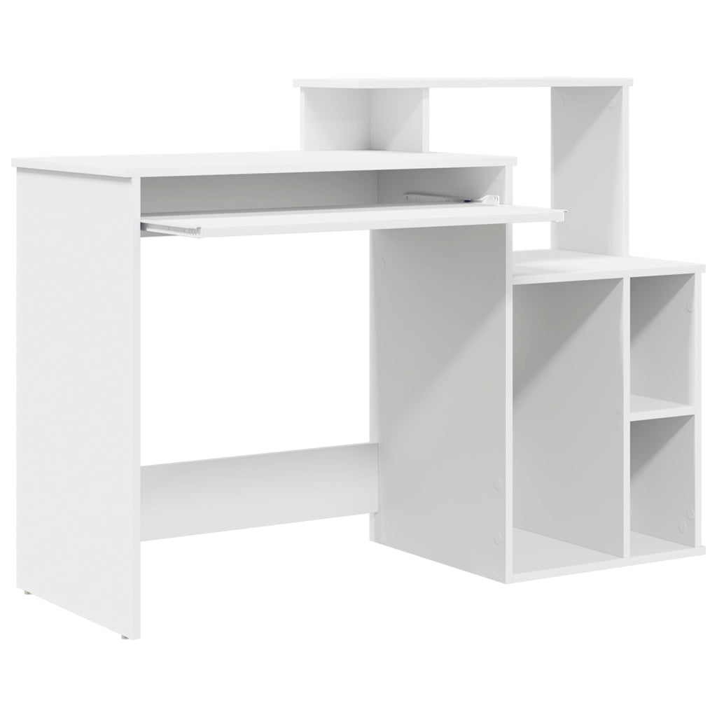 Scrivania con storage Bianca 120,5x44x88,5 cm Legno ingegnerizzato