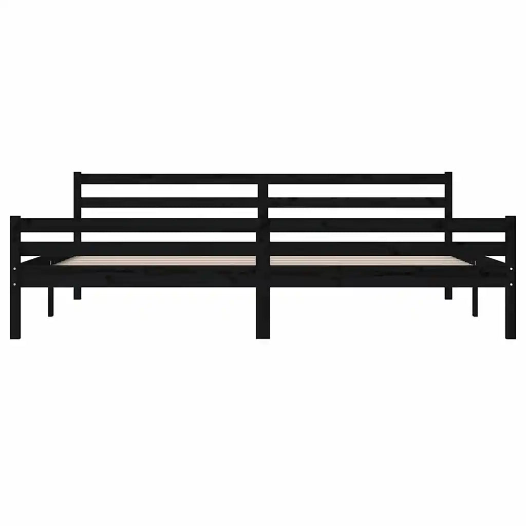 Giroletto Nero in Legno Massello 200x200 cm 814843
