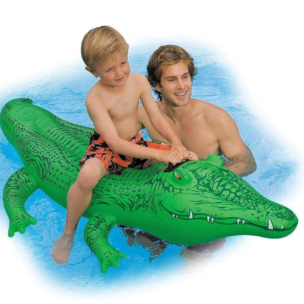 Trade Shop - Coccodrillo Cavalcabile Gioco Gonfiabile Per Bambini 168 X 86 Cm Mare Piscina -