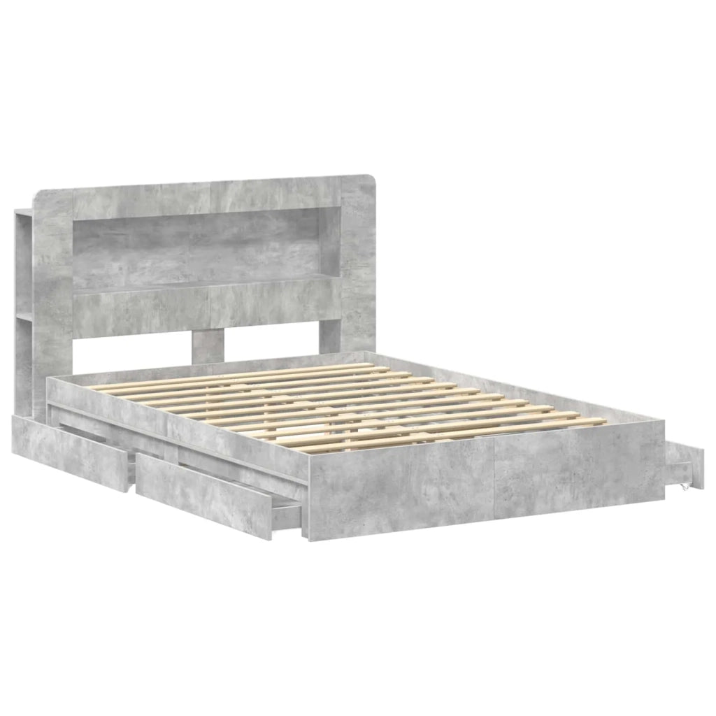 Telaio del letto con storage Grigio Cemento 135 x 190 cm 3433667