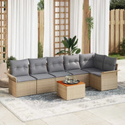 Set Divano da Giardino con cuscino 7 pcs Beige polyrattan 3347336