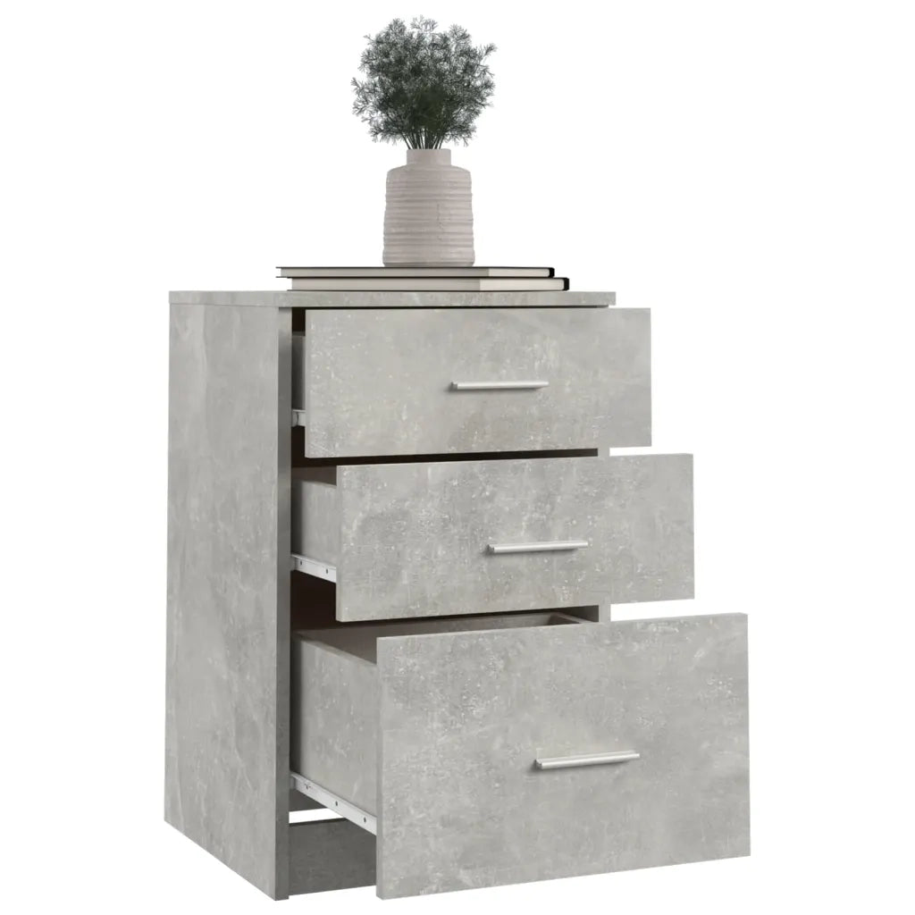 Comodino Grigio Cemento 40x40x63 cm in Legno Multistrato cod mxl 30998