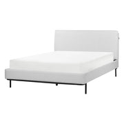 Letto a doghe Grigio Poliestere Tessuto Imbottito 140 x 200 cm EU Matrimoniale Design Moderno