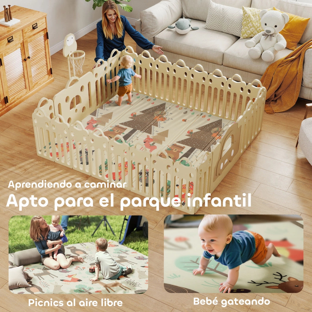 Tappeto Pieghevole Reversibile per Bambini ¨C zephmum ¨C 196x176x1,5 cm
