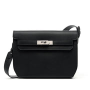 Borsa a tracolla da donna in vera pelle, colore nero.