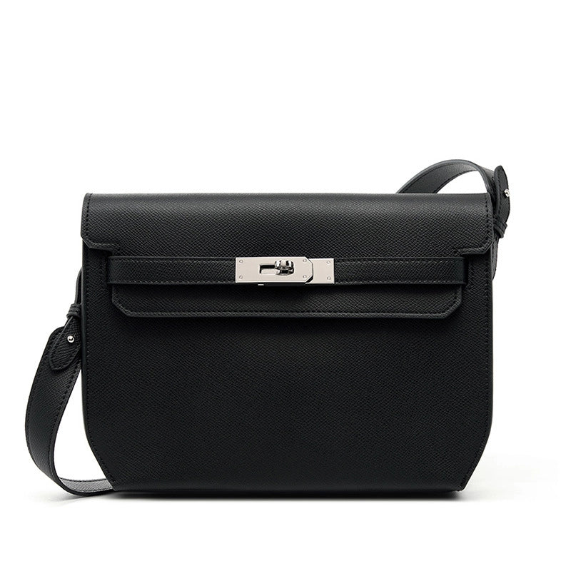 Borsa a tracolla da donna in vera pelle, colore nero.
