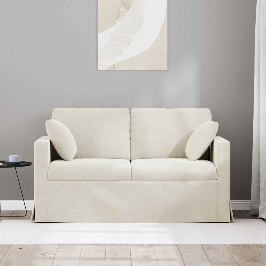 Divano Crema 138 x 78 x 80 cm Velluto 42024420
