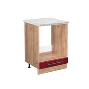 Mobile per forno da incasso Fame-Line Bordeaux lucido/Rovere dorato 60 cm, PL Marmo Vicco