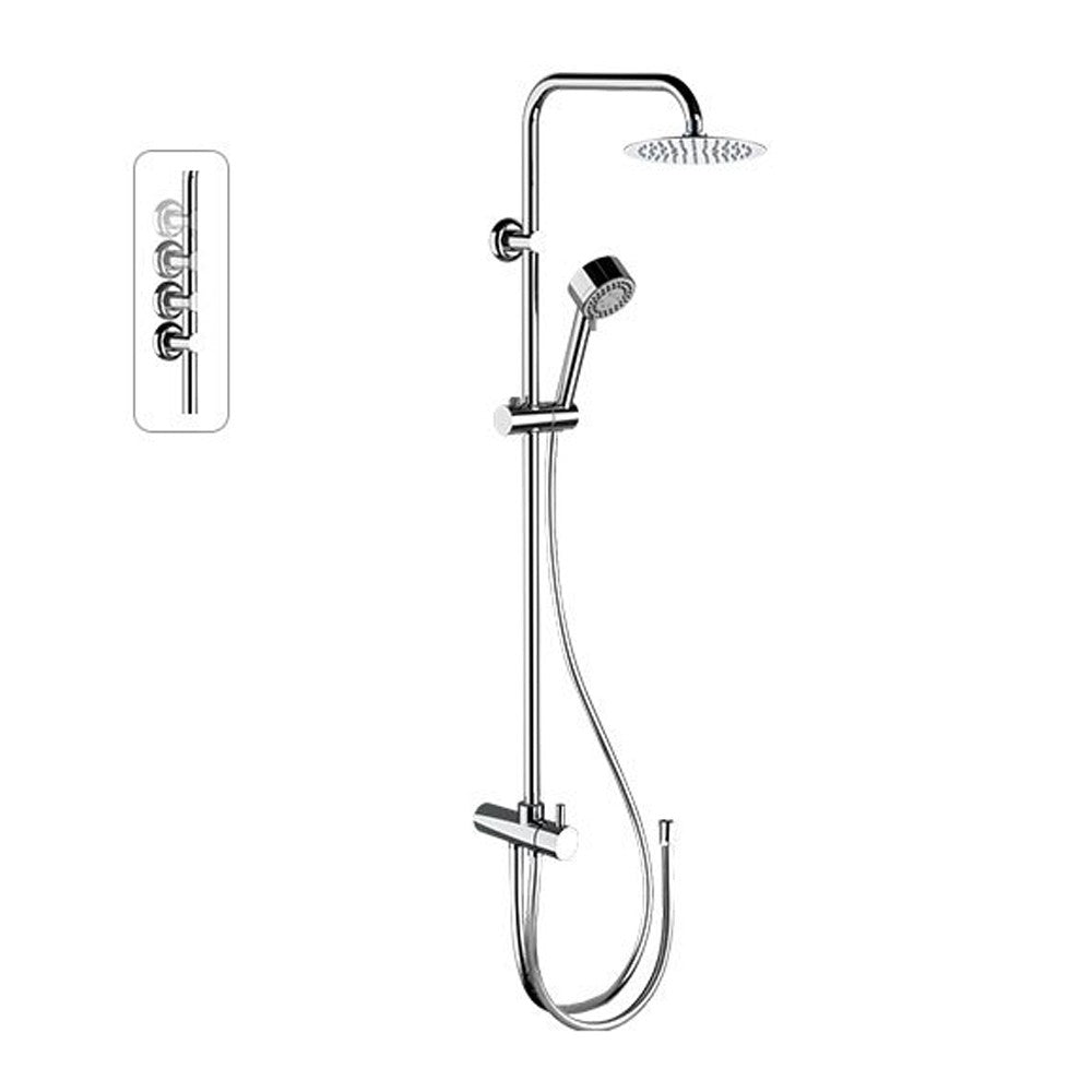 Colonna doccia con doccetta in abs e soffione ultrapiatto