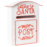 Cassetta postale Lettere a Babbo Natale bianca in metallo per interni e per esterni Motivo natalizio