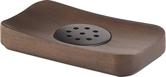 Saponiera in legno marrone nocciola 14x8x11 - accessori da bagno