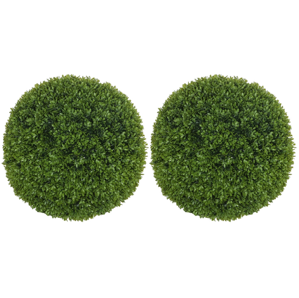 Set da 2 Palline di Bosso Artificiale Ø40 cm in Plastica per Decorazione Interni ed Esterni