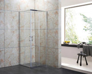 Box Doccia Cristallo 4 MM Trasparente o Opaco  2 lati Apertura Angolare Scorrevole - Misura: 80 x 100 x 185h (Opaco)