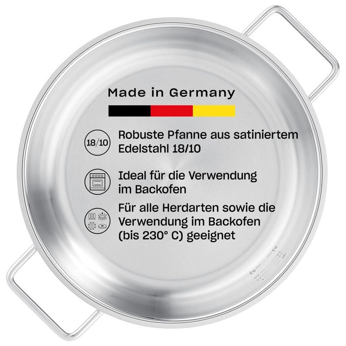 Fissler Padella da Portata Pure Collection Acciaio Inox 24 cm per Induzione