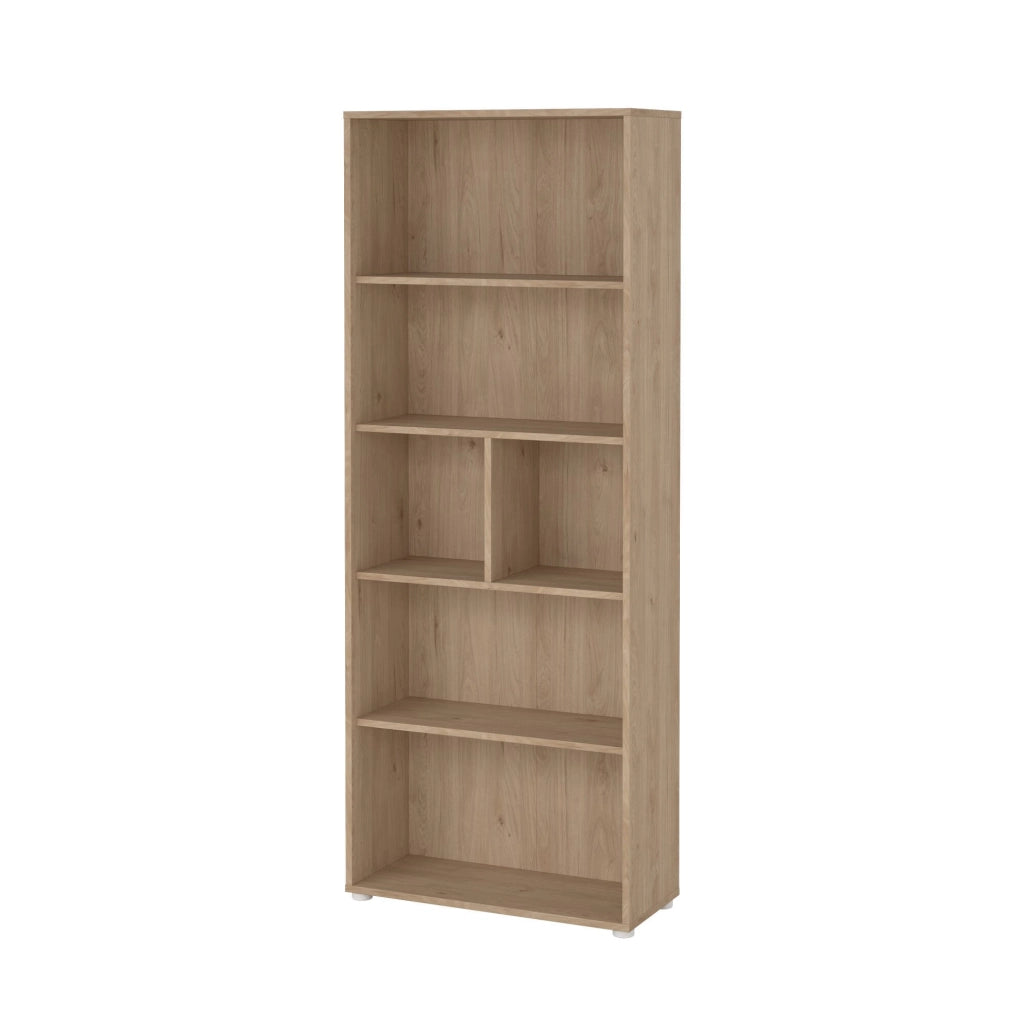 Libreria Penh, Scaffale da ufficio, Mobile portalibri, Biblioteca, 80x34 h205 cm, Rovere