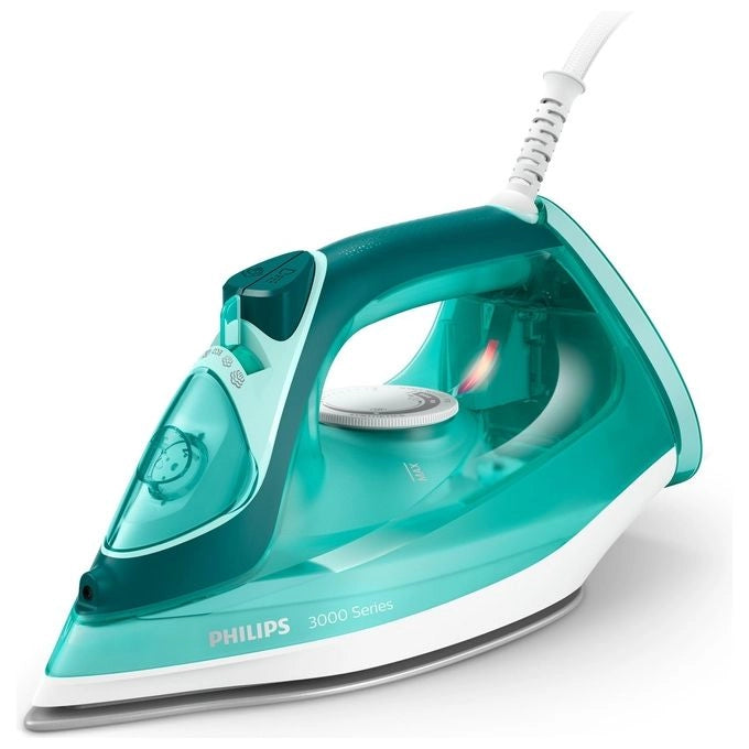 Philips DST3030-70 Serie 3000 Ferro a vapore 2400W piastra ceramica colpo vapore 180 g-min serbatoio 300 ml colore Turchese