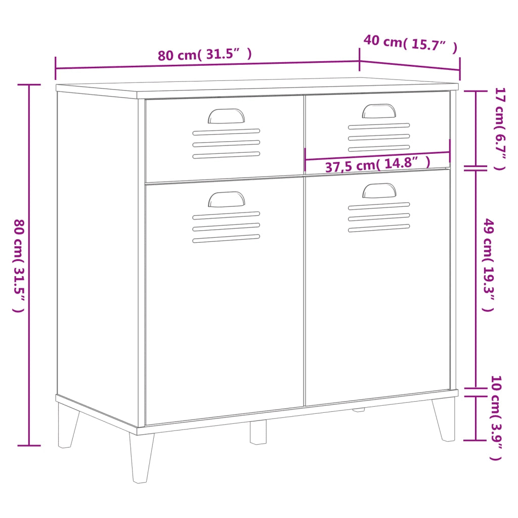 Credenza VIKEN Nera 80x40x80 cm in Legno Multistrato 374936