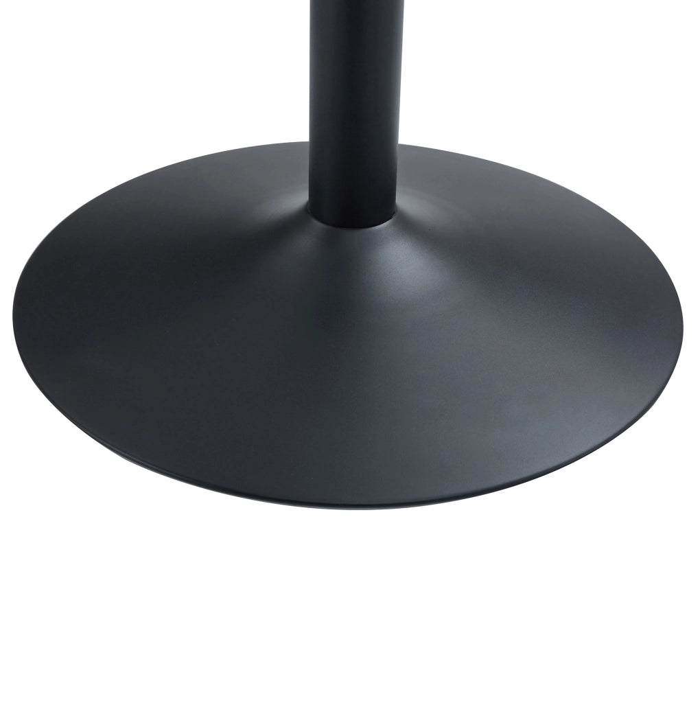tavolo alto rotondo 85 cm nero e trasparente in vetro temperato, 1 collo