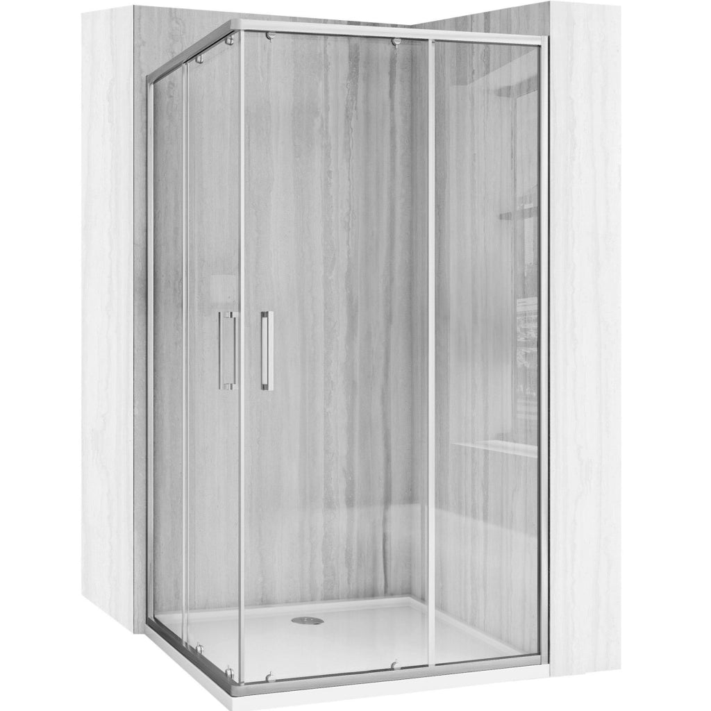 Cabina Doccia Rea City 80x100 Nickel Brush con piatto doccia Savoy