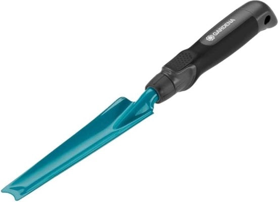 Ideale attrezzo per giardino per l'efficace rimozione delle erbacce, con impugnatura ergonomico, realizzato in acciaio inossidabile di alta qualità, lunghezza di lavoro 14,5 cm, 8935-20, Nero, Verde turquesa, 14,5 cm [Classe di efficienza energetica A+]