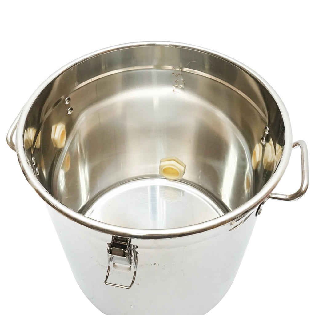 Maturatore in acciaio inox con coperchio per miele, capacità 40 kg