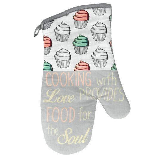 Guanto Da Forno 32Cm Decoro Fantasia Esterno Cotone - Metaltex