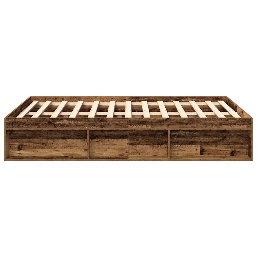 vidaXL Giroletto senza Materasso Legno Antico 120x190cm in Truciolato