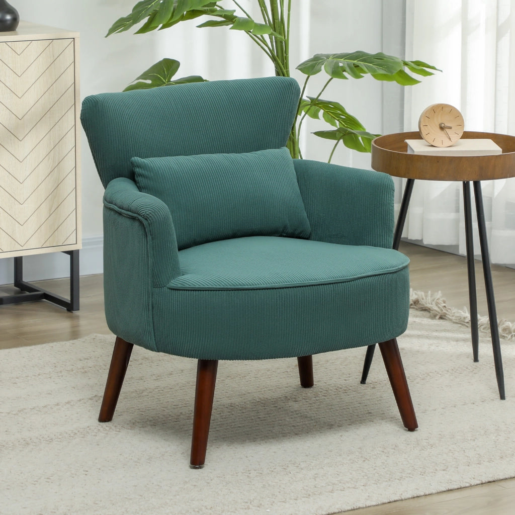 POLTRONA con braccioli curvi 69,5x69x78 cm Verde scuro