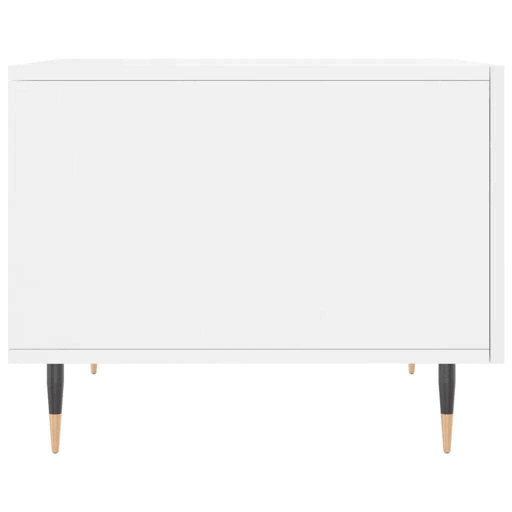 Tavolino da Salotto-Tavolino da soggiorno-Tavolo Bianco Lucido 50x50x40 cm Legno Multistrato 427477